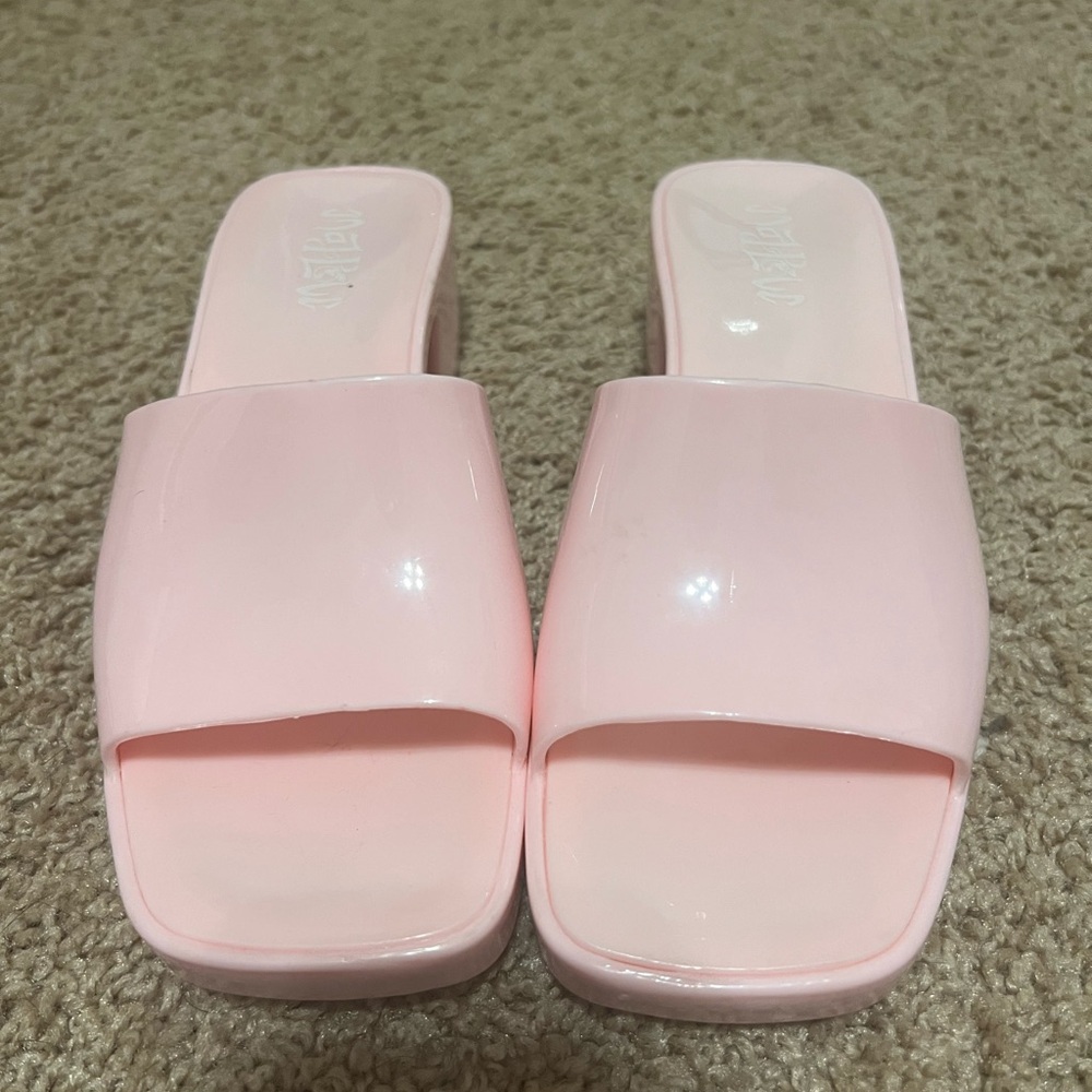 Pink Mad Love jelly heels